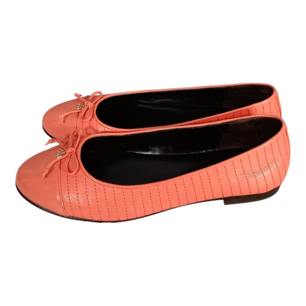 Tory Burch Coral Quilted Patent Leather Ballet Flats - Picture 8 of 11